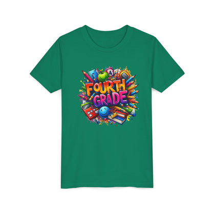 Fourth Grade Youth T‑Shirt – Colorful School Supplies Back to School Tee