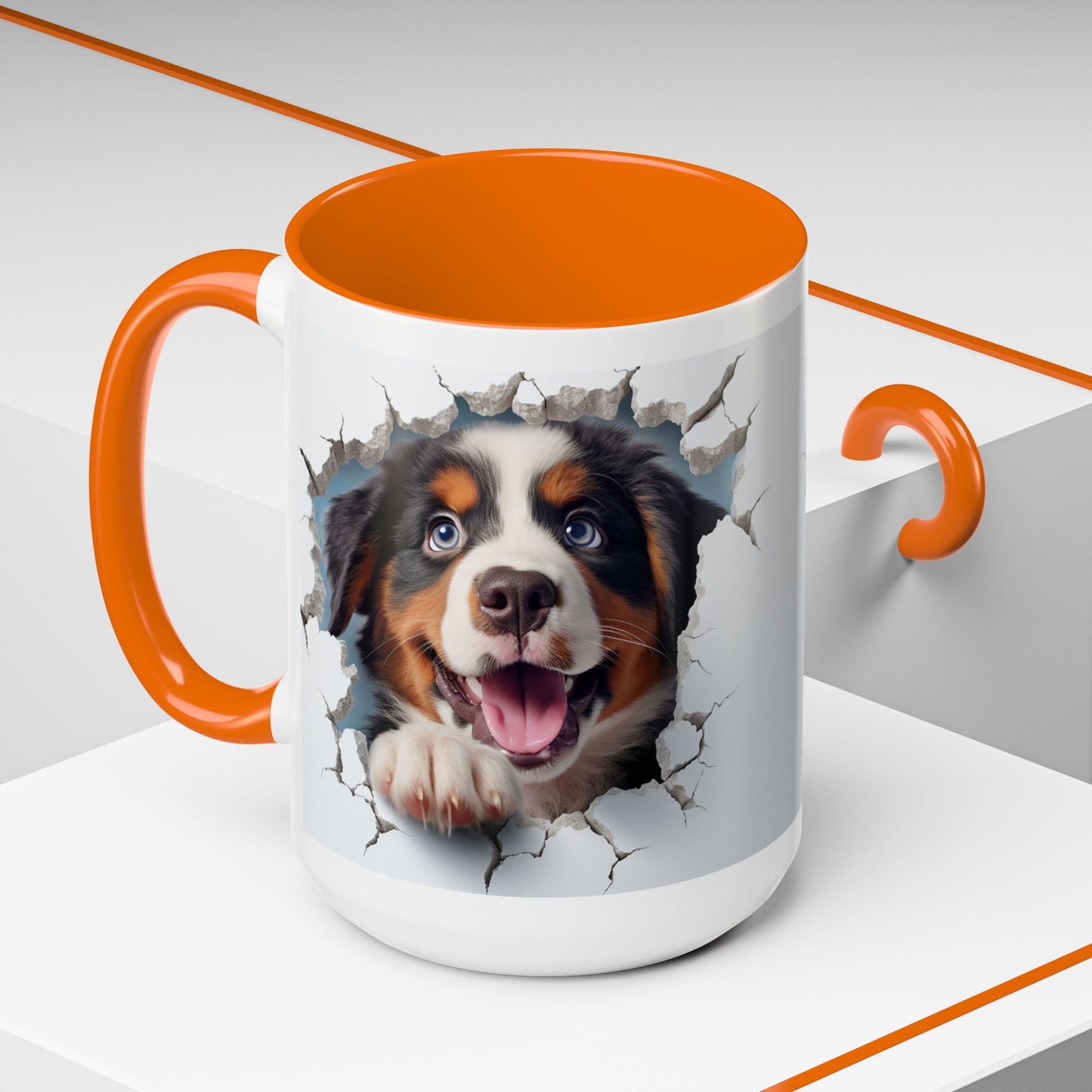 Bernese Mountain Dog 3D Breakthrough Accent Coffee Mug – Playful Pup Gift (11/15oz)