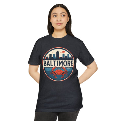Baltimore Skyline Crab T-Shirt — Retro City Souvenir Tee