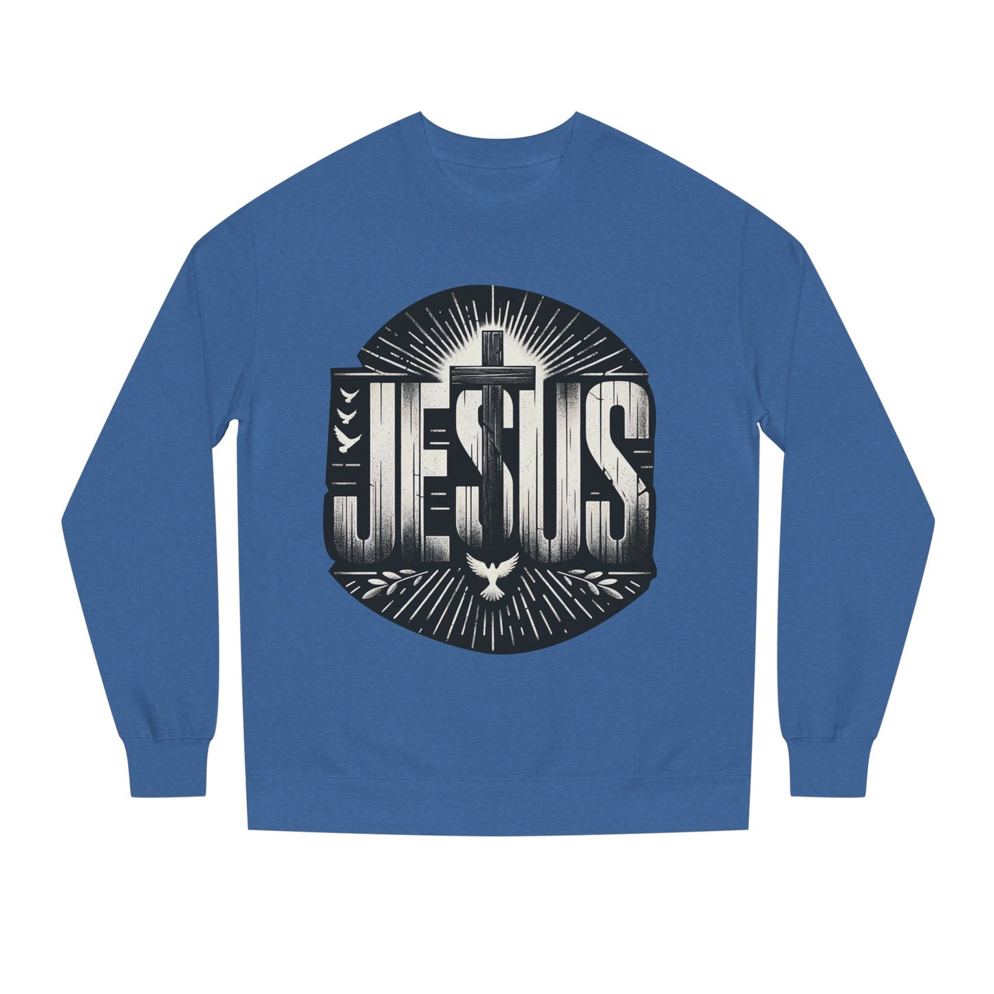 Jesus Graphic Sweatshirt — Vintage Religious Cross & Lamb Crewneck