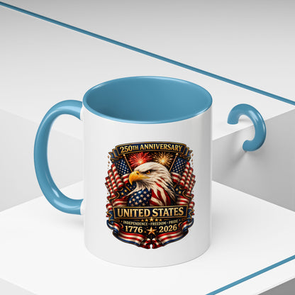 Patriotic Eagle Coffee Mug - United States 250th Anniversary 1776-2026