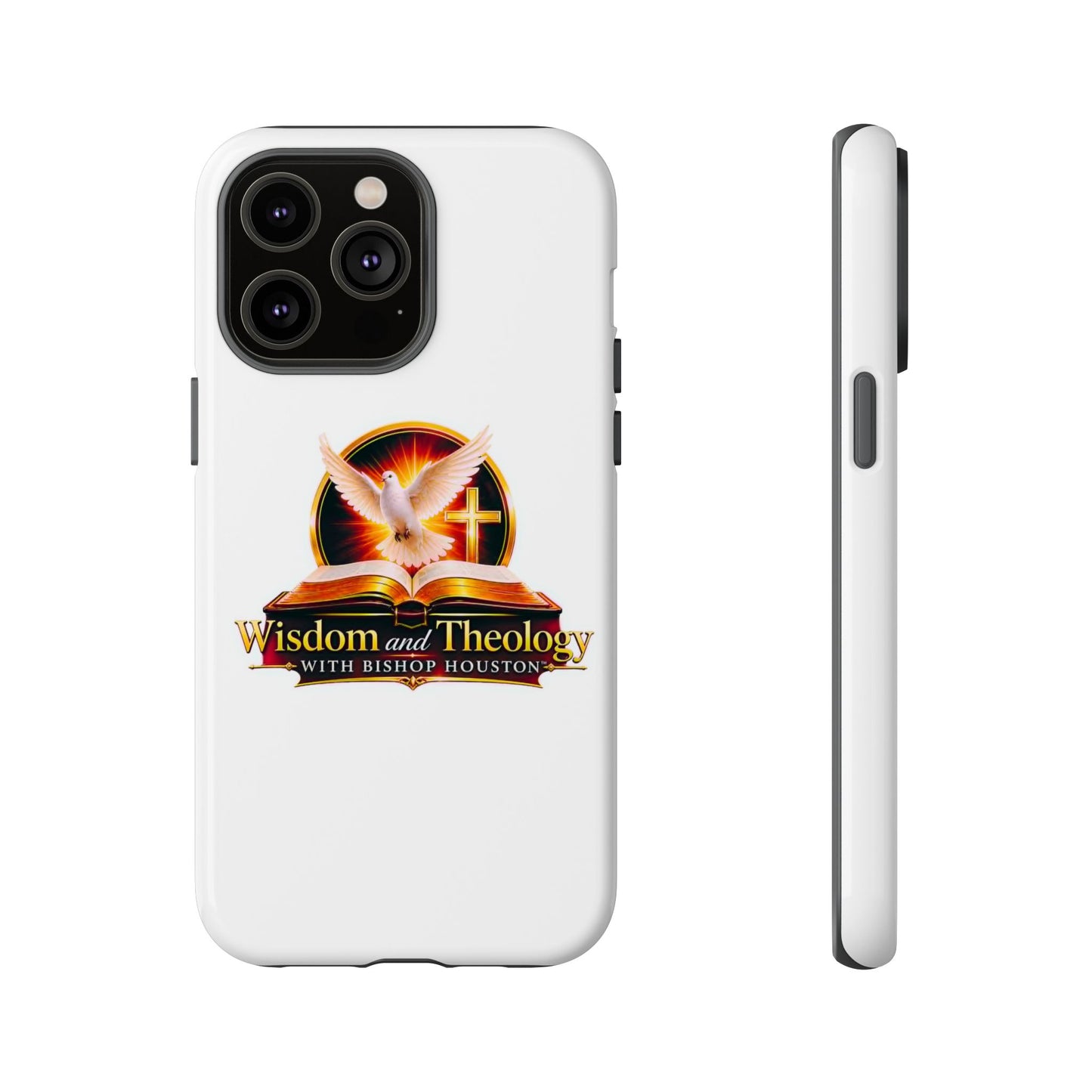 Wisdom and Theology Phone Case — Christian Dove & Cross Protective Tough Case