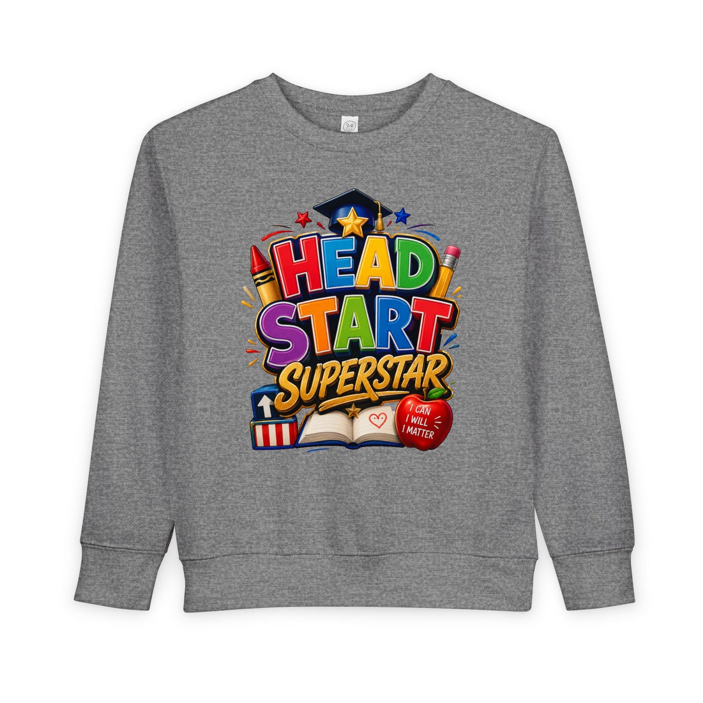 Head Start Superstar Toddler Sweatshirt — Colorful Preschool Graduation Gift
