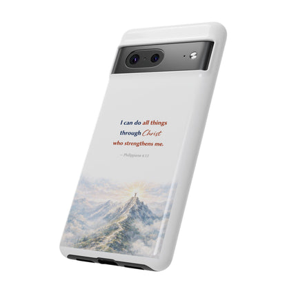 Christian Phone Case – “I Can Do All Things Through Christ” Inspirational Tough Case