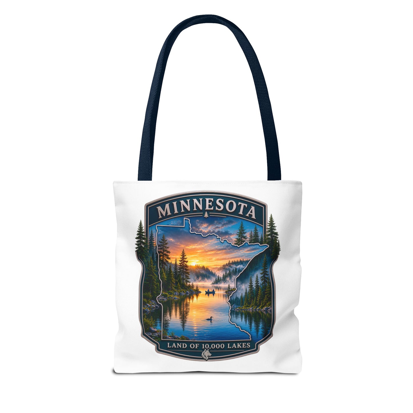 Minnesota Scenic Tote Bag — 'Land of 10,000 Lakes' Sunset Lake Design