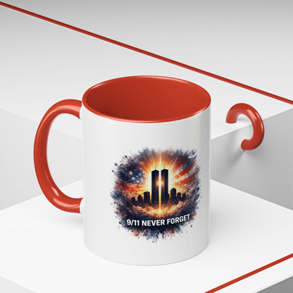 9/11 Never Forget Coffee Mug - Memorial Tribute Accent Mug (11/15oz)