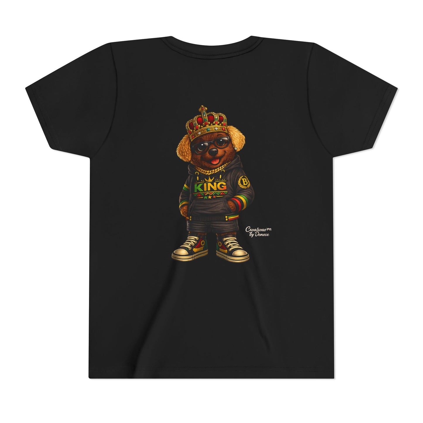 Youth Tee — 'Lil King' Crowned Bear Graphic Shirt