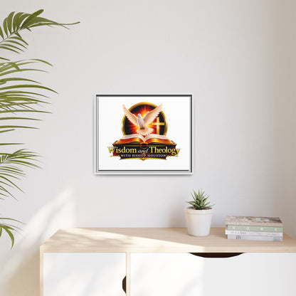 Framed Canvas Print — "Wisdom and Theology" Dove & Bible Wall Art