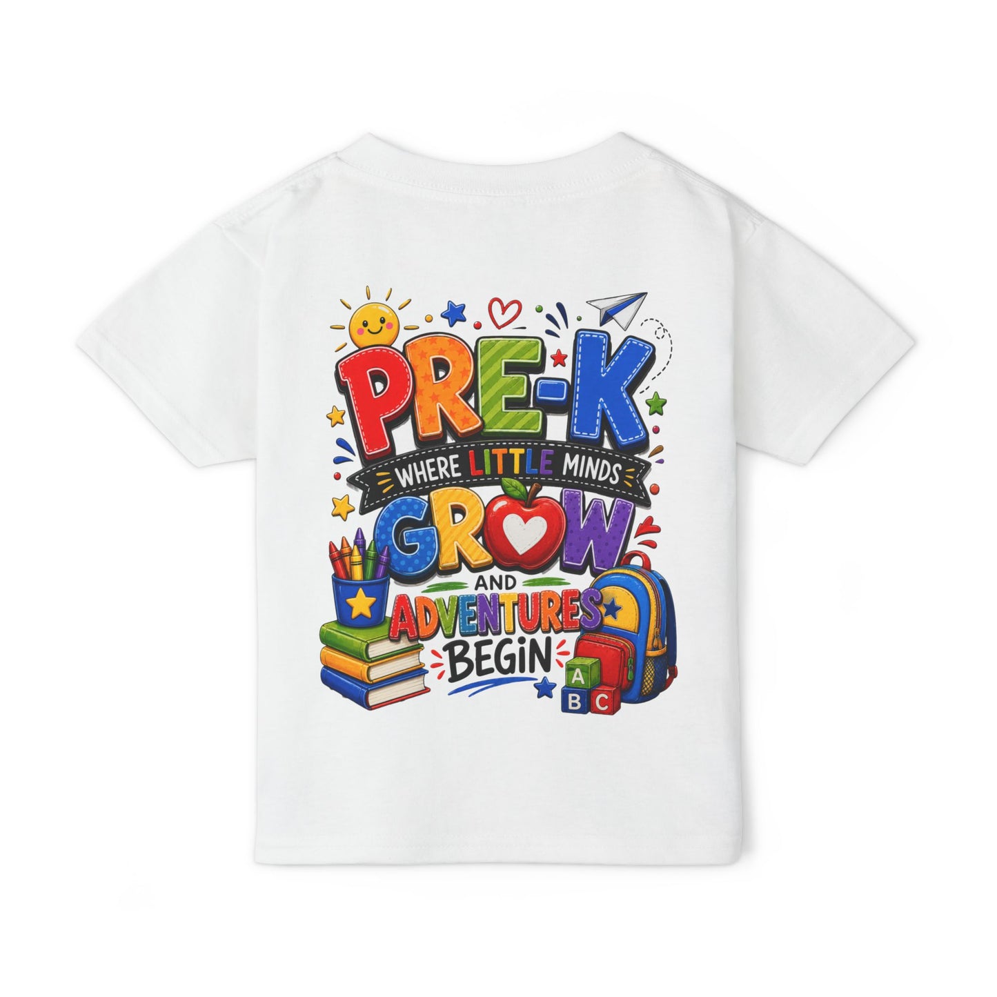 Pre-K Toddler T-Shirt – “Pre-K Where Little Minds Grow and Adventure Begin” Colorful Back-to-School Tee