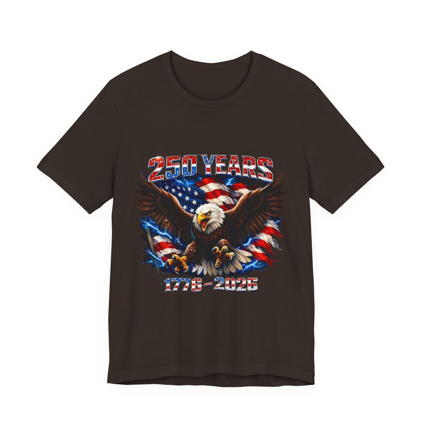 250 Years Bald Eagle American Flag T-Shirt — 1776–2026 Patriotic Tee