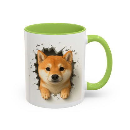 Shiba Inu Peeking Accent Coffee Mug – Cute Dog Lover Gift (11oz, 15oz)