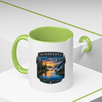 Minnesota Lake Sunset Coffee Mug — 'Land of 10,000 Lakes' Accent Mug