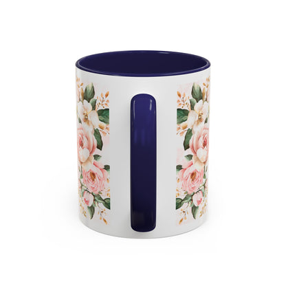Mom Floral Accent Coffee Mug — Pink Roses Mother's Day Gift (11/15oz)