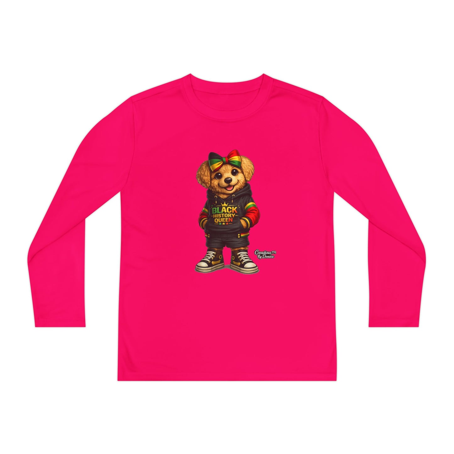 Youth Long Sleeve Tee — Rasta Bear 'Black History' Graphic