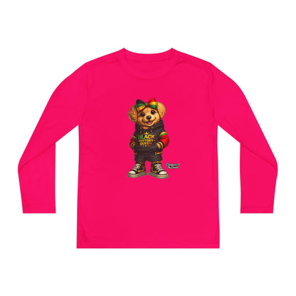 Youth Long Sleeve Tee — Rasta Bear 'Black History' Graphic