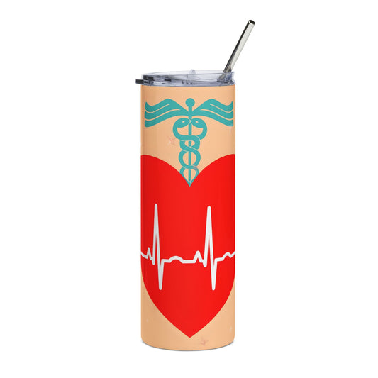 Medical Heartbeat Stainless Steel Tumbler – 20oz Nurse Doctor EMT Gift