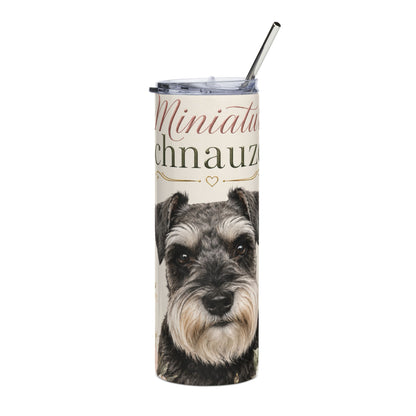 Miniature Schnauzer Floral 20oz Stainless Steel Tumbler