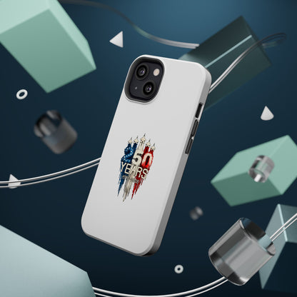 50 Years Patriotic iPhone Case — American Flag Anniversary Magnetic Impact-Resistant Case