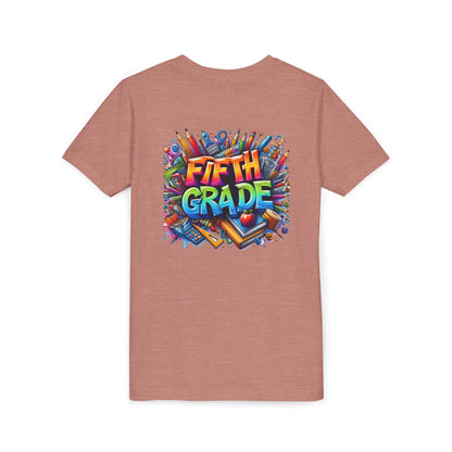 Fifth Grade Kid's Tee - Colorful School Supplies Back to School T-Shirt