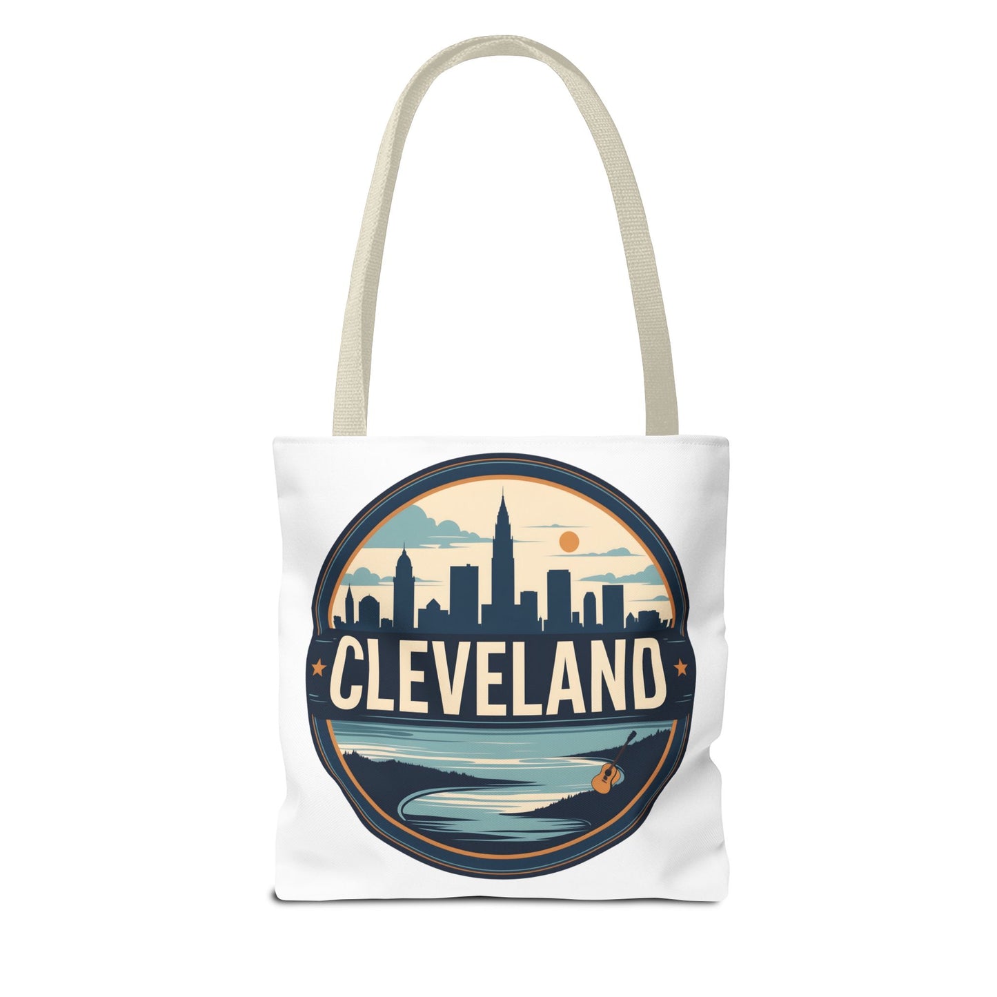 Cleveland Skyline Tote Bag — Vintage Cityscape Beach Design