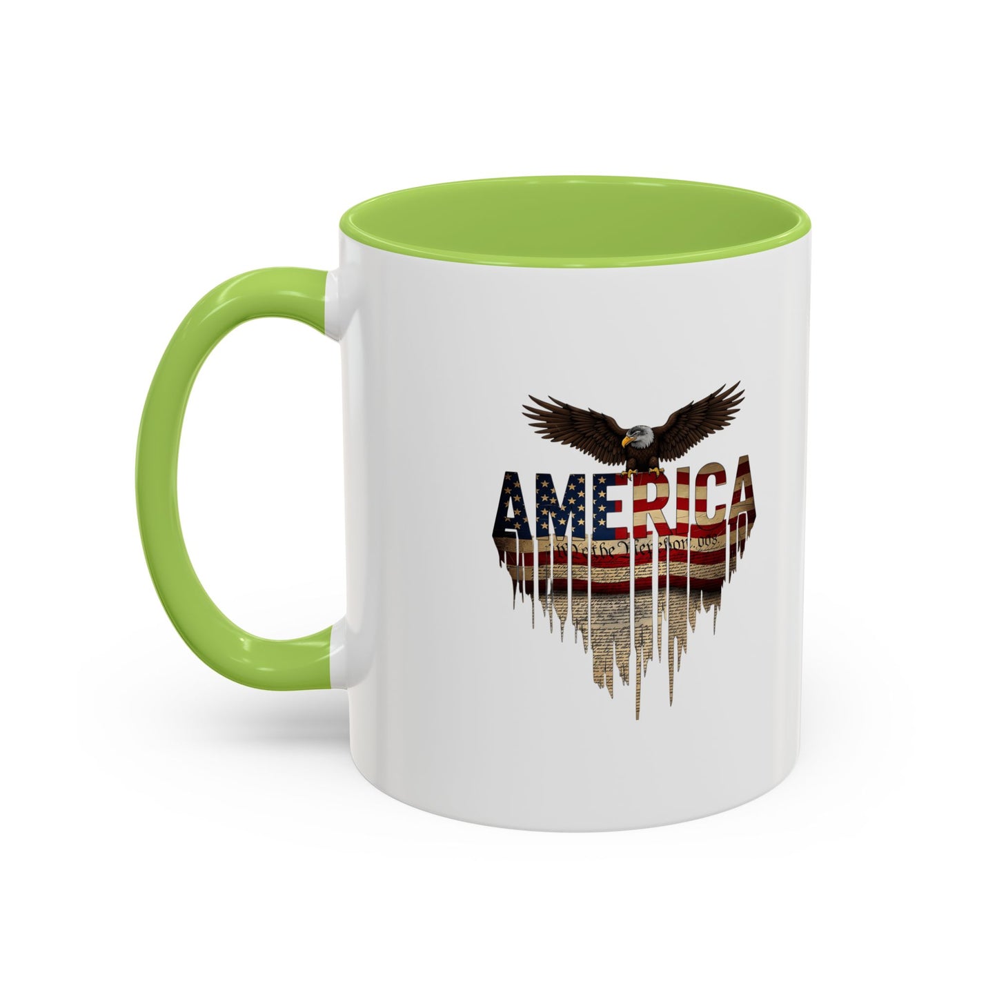America Eagle Flag Accent Coffee Mug – Patriotic 11/15oz Ceramic