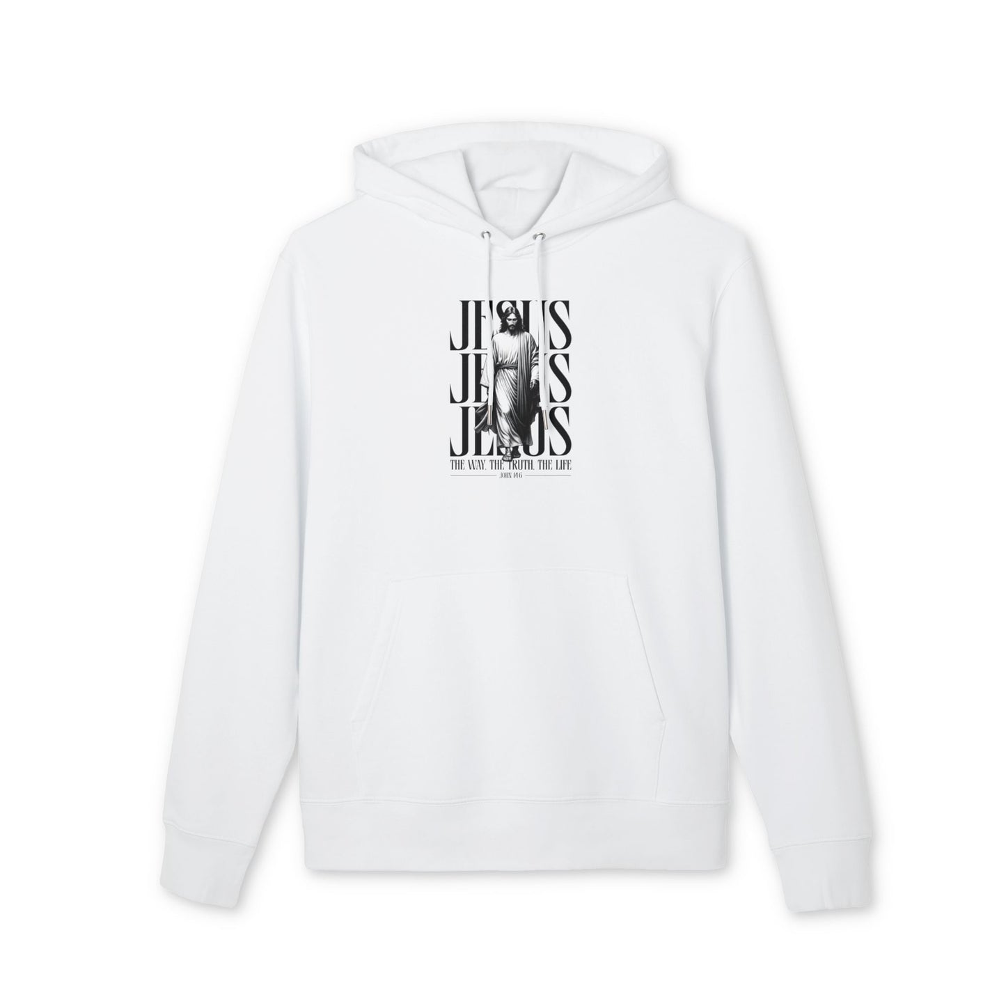 Jesus Statue Hoodie — "The Way The Truth The Life" Christian Pullover