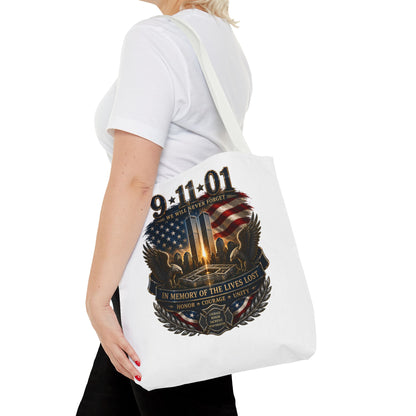 9/11 Memorial Tote Bag — We Will Never Forget Tribute Tote
