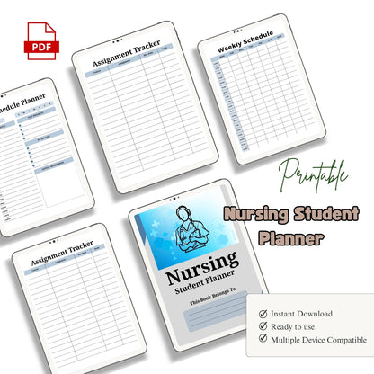 Nursing Student Planner | Nursing School Organizer | Clinical & Study Planner | Assignment Tracker for Nursing Students