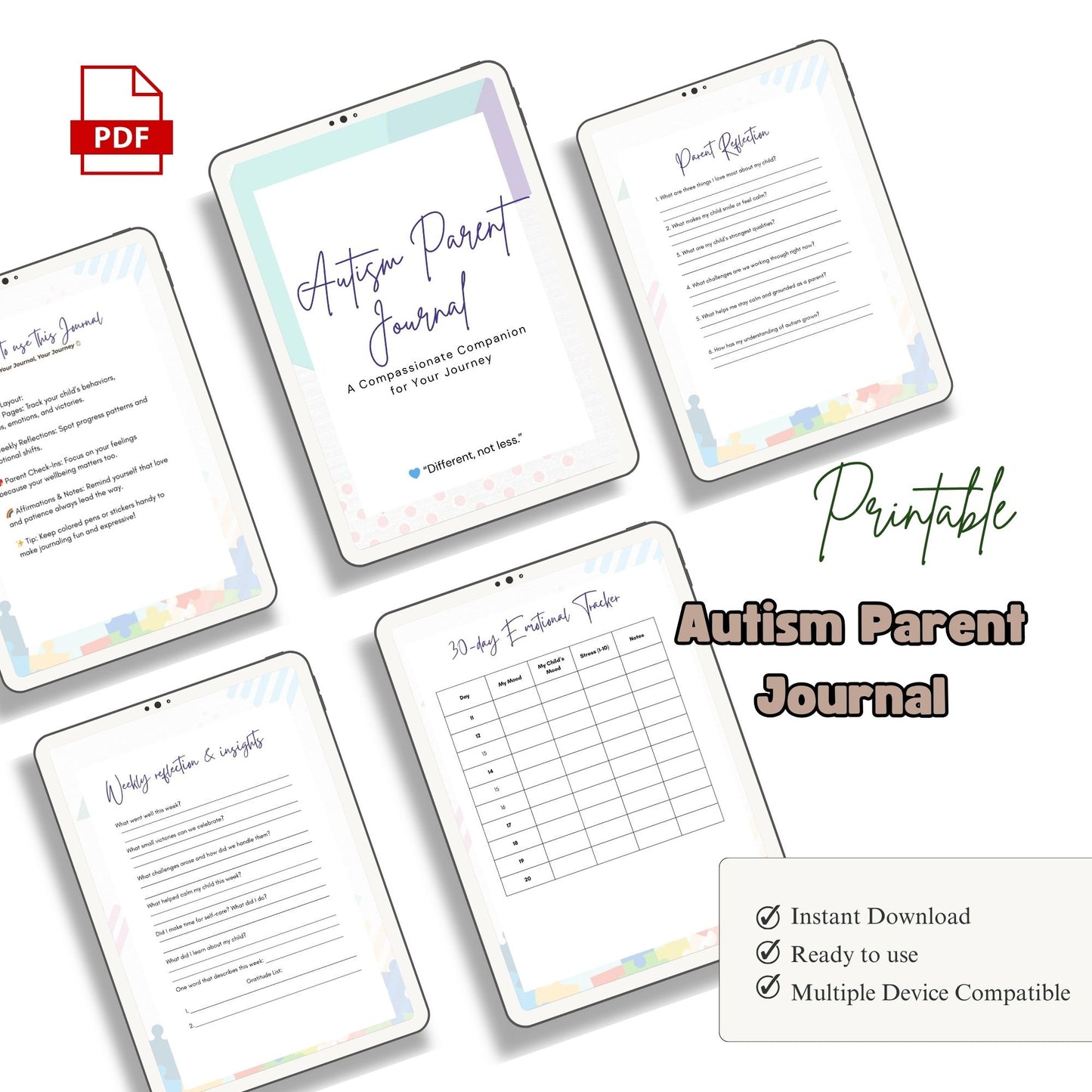 Autism Parent Journal | Special Needs Planner | Behavior & Progress Tracker | Daily Log for Parents & Caregivers