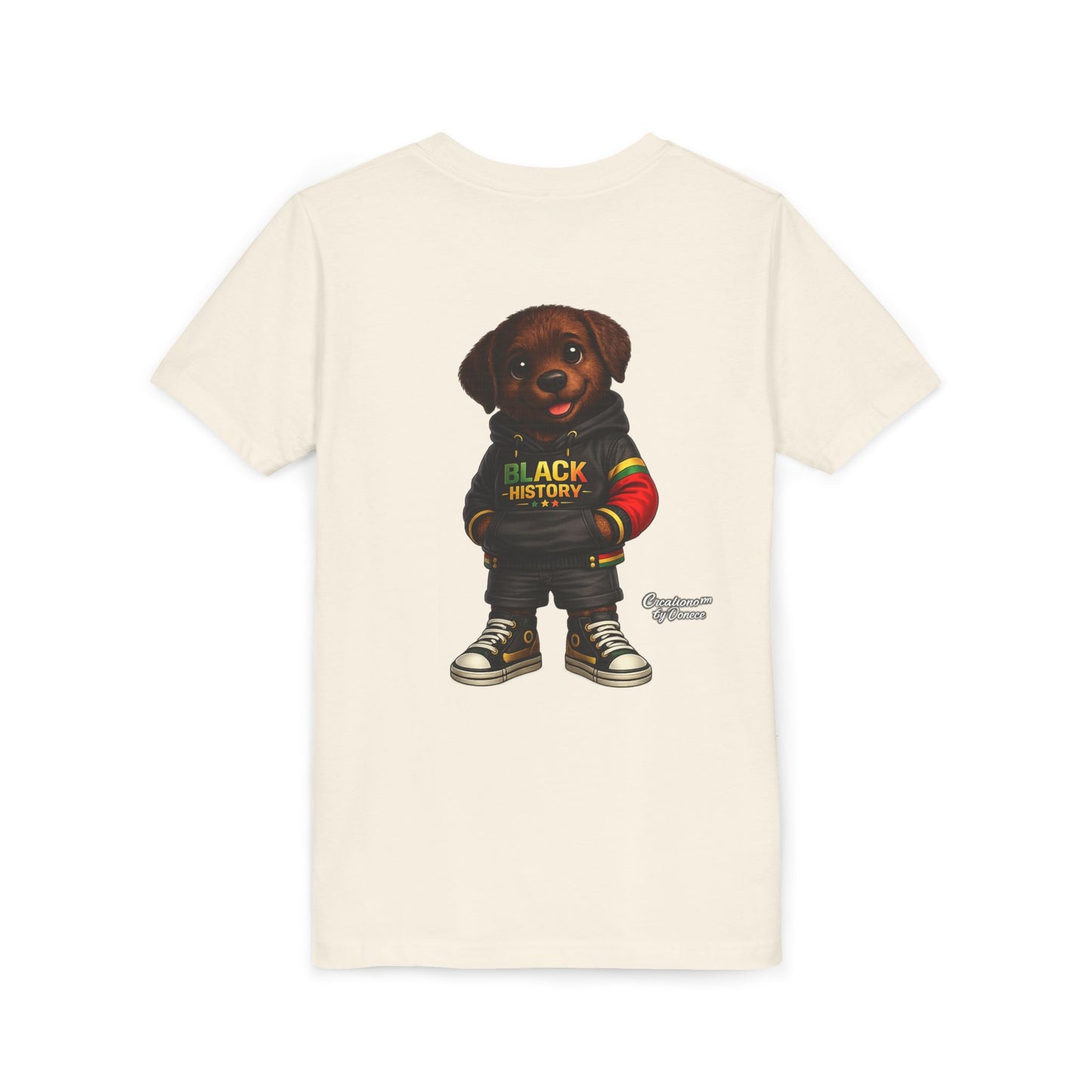 Youth Tee — Cute Puppy 'Black History' Graphic Shirt
