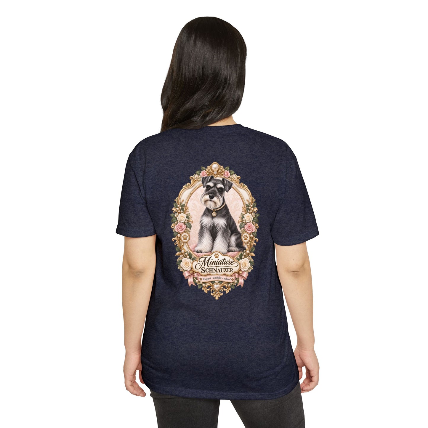 Miniature Schnauzer Floral Portrait T-Shirt