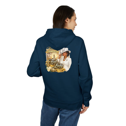 First Lady Portrait Hoodie — Elegant Gold Rose Graphic