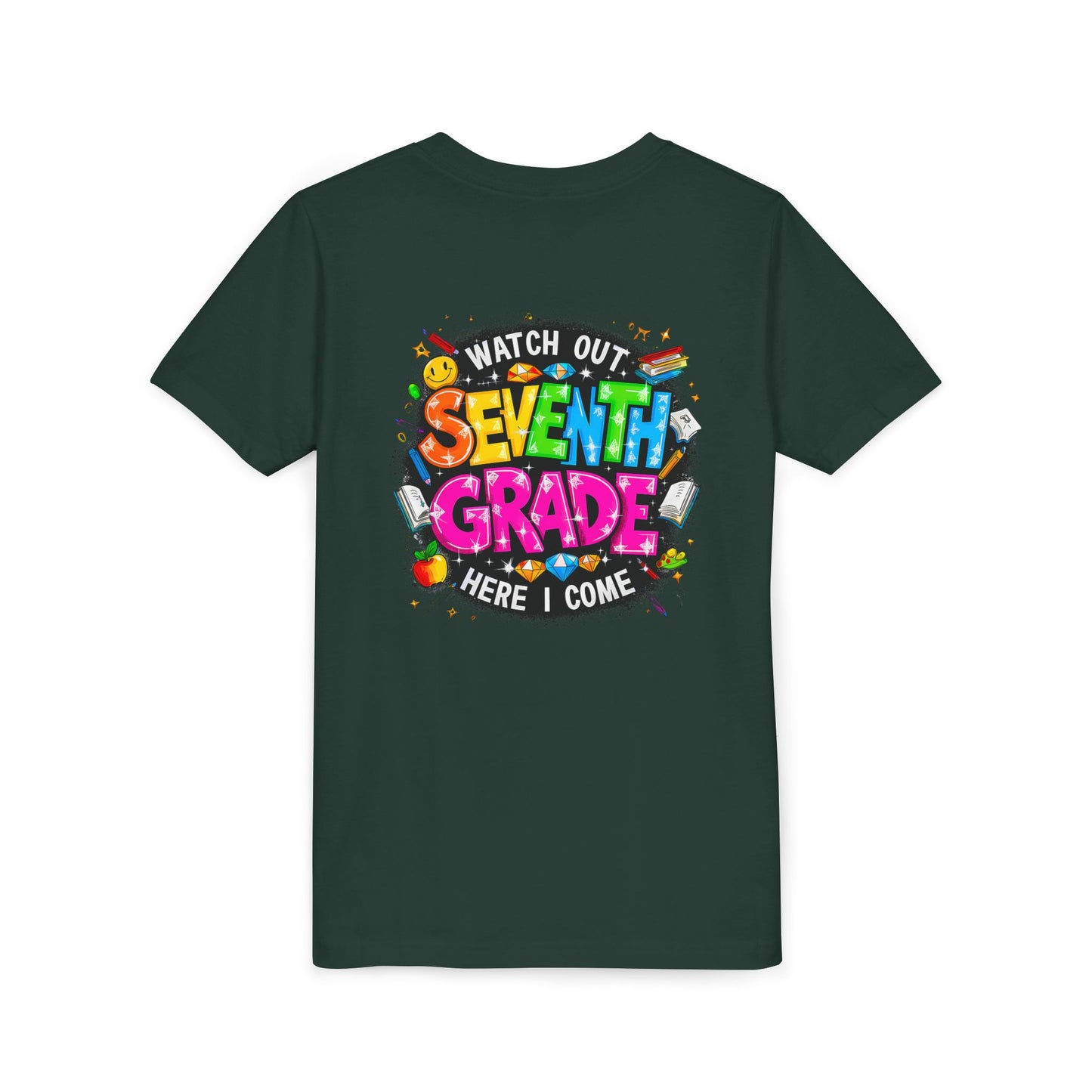 Seventh Grade Kids T‑Shirt — "Watch Out Seventh Grade Here I Come" Back‑to‑School Tee