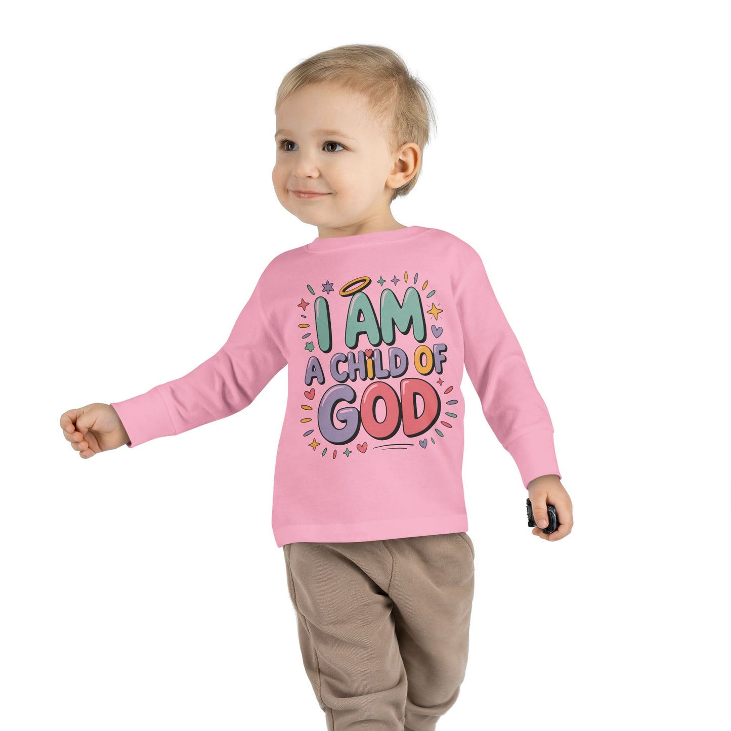 I Am a Child of God Toddler Long Sleeve Tee — Cute Christian Kids Shirt