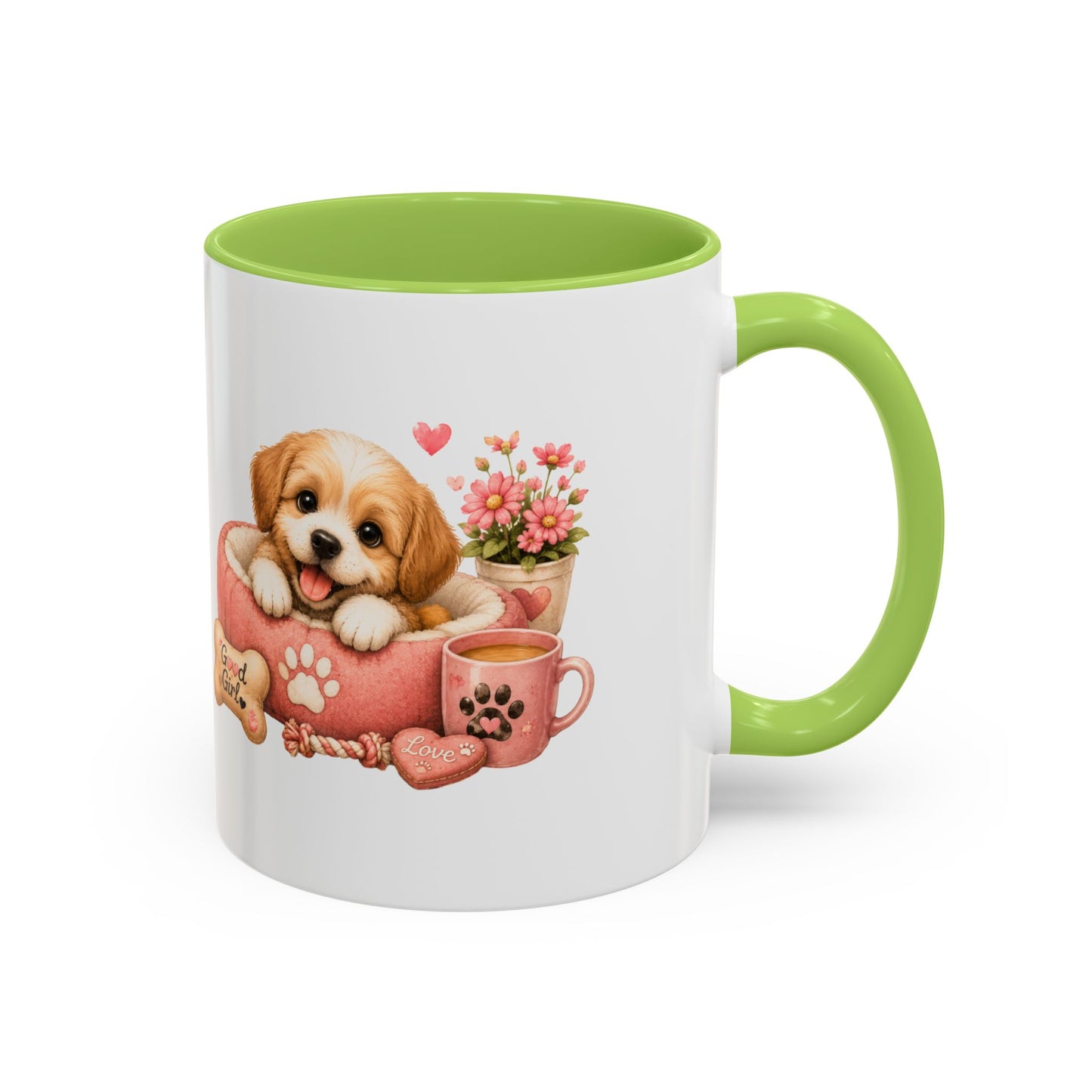 Cute Puppy Coffee Mug — Adorable 'Good Girl' Dog Design, Accent 11/15oz