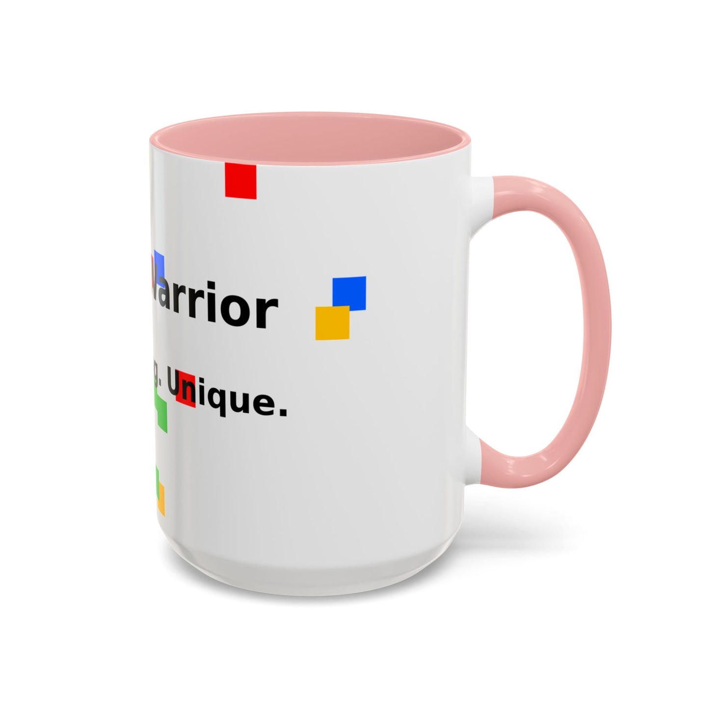 Autism Warrior Accent Coffee Mug – Bold Puzzle Pieces, Proud. Strong. Unique. (11/15oz)