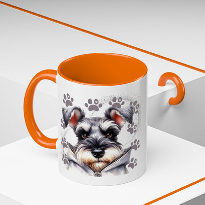 Schnauzer Paw Print Accent Coffee Mug (11/15oz)