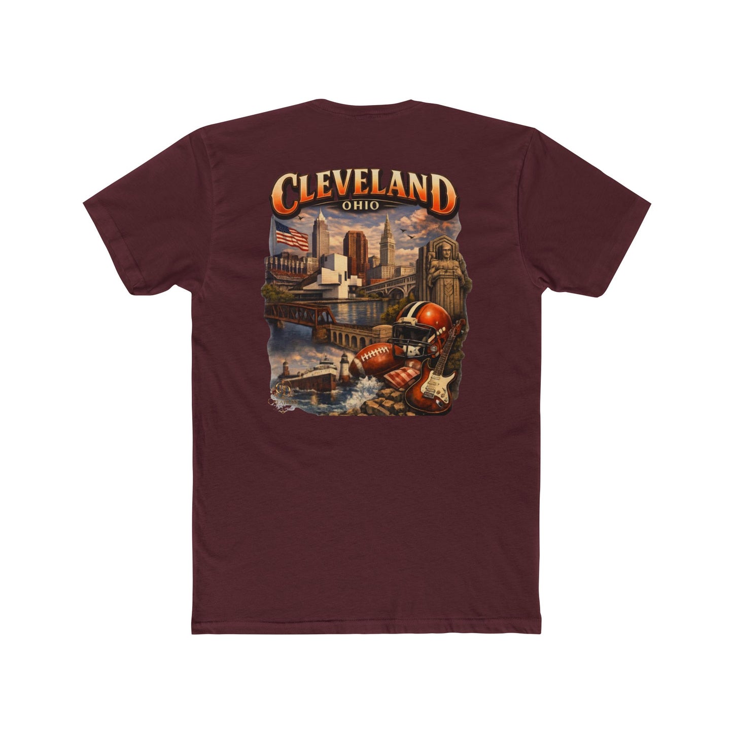 Cleveland Ohio Vintage Football Cityscape T-Shirt