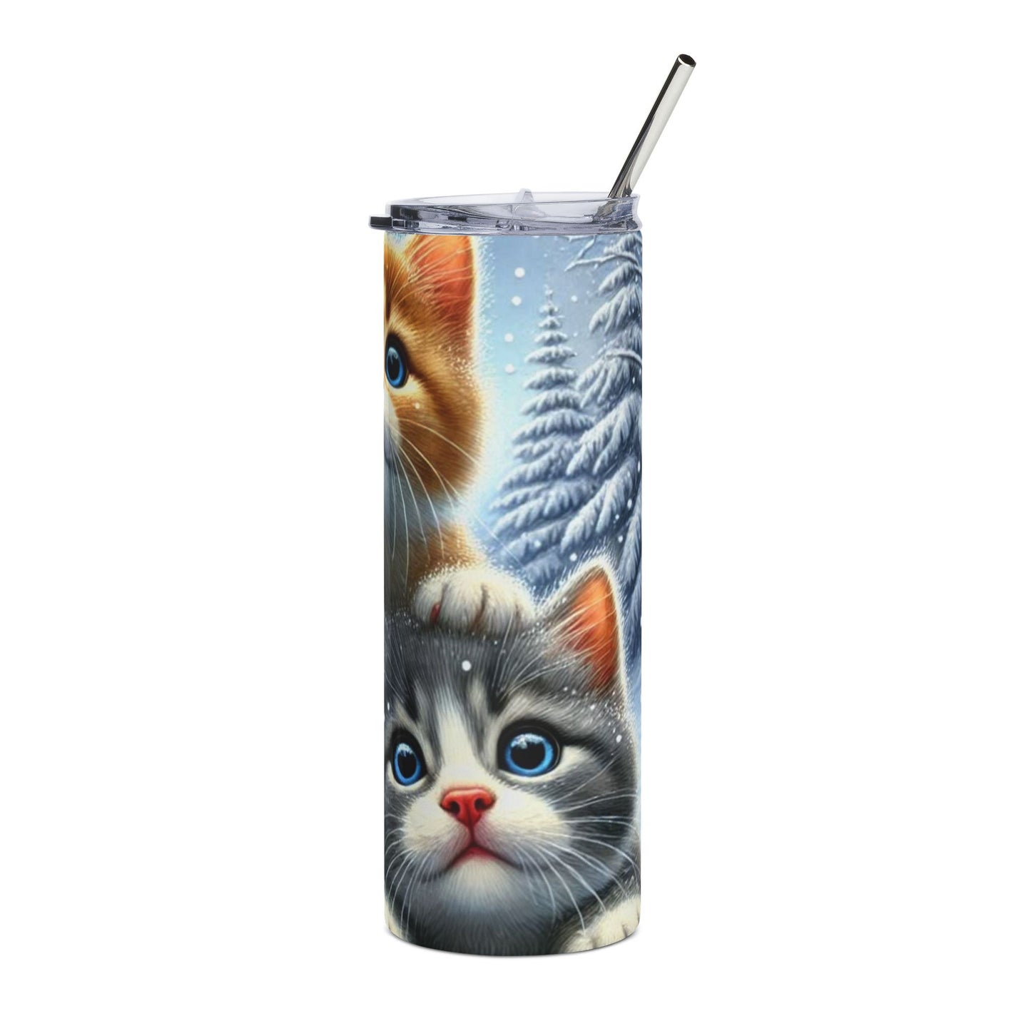 Cute Kittens 20oz Stainless Steel Tumbler – Insulated Cat Lover Travel Cup