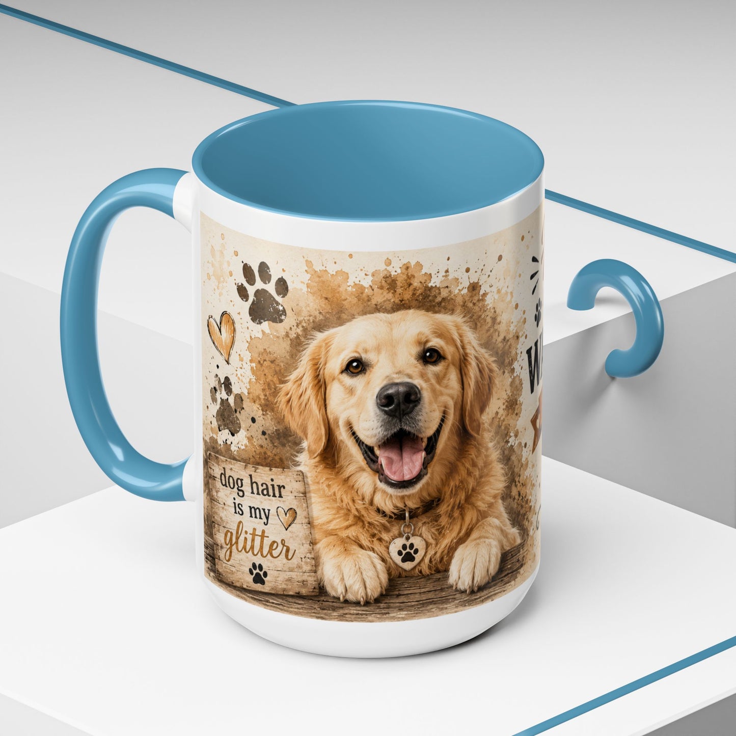Dog Lover Coffee Mug — "Happiness is a Wet Nose, Wagging Tail" Accent Mug