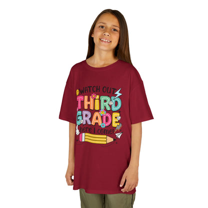 Third Grade Back to School Kids Tee — "Watch Out Third Grade Here I Come"