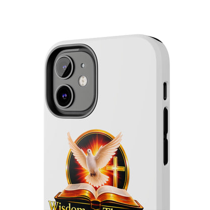 Wisdom and Theology Tough Phone Case — Christian Dove & Cross Design