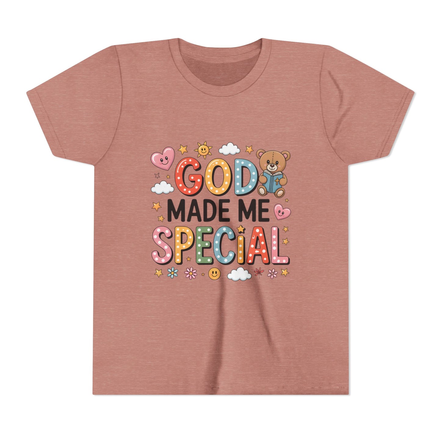 Youth Tee — "God Made Me Special" Cute Christian Kids T-Shirt