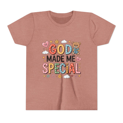 Youth Tee — "God Made Me Special" Cute Christian Kids T-Shirt