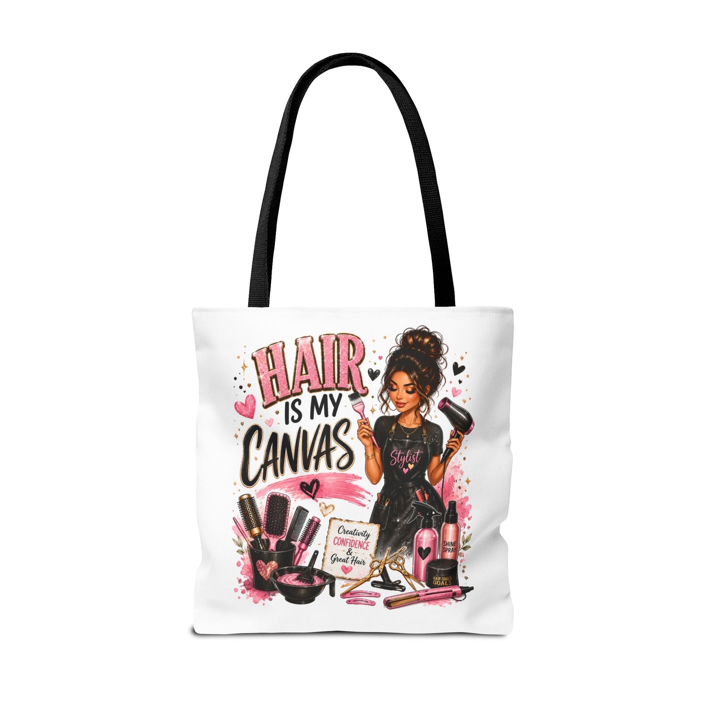 Hair Is My Canvas Tote Bag — Stylist Makeup Artist Cosmetic Accessories Tote