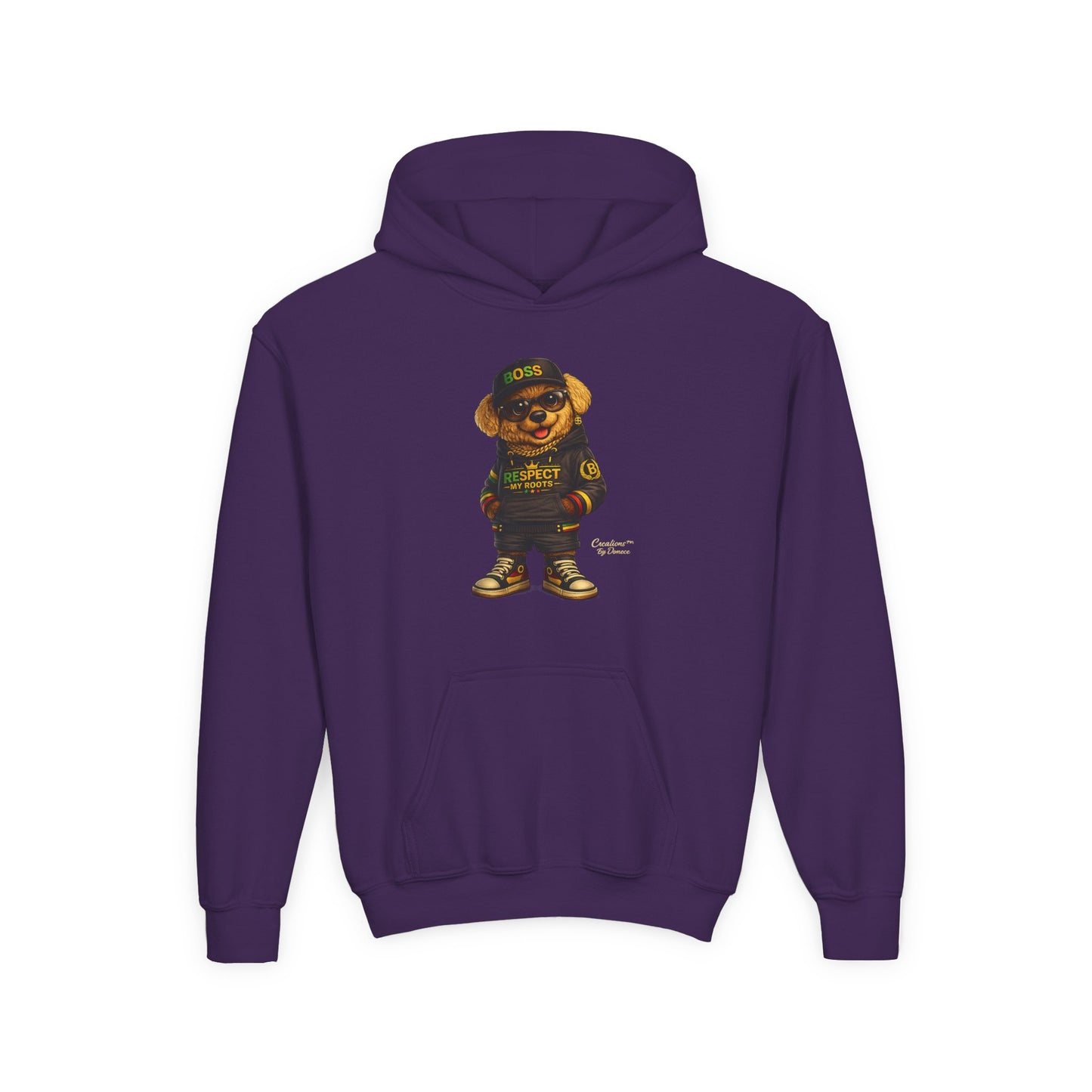 Youth Hoodie — Cool Bear 'Boss' Streetwear Design