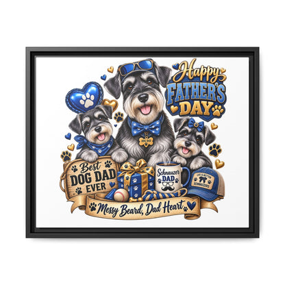 Happy Father's Day Schnauzer Canvas – Best Dog Dad Ever Framed Wall Art