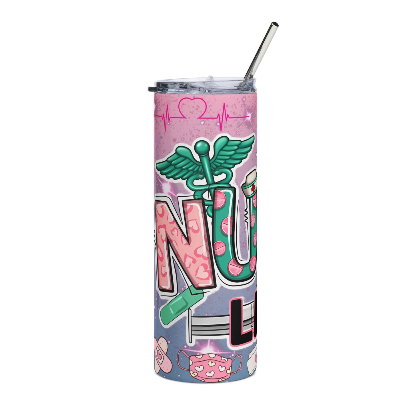 Nurse Life 20oz Stainless Steel Tumbler — Pink Medical Gifts for Nurses