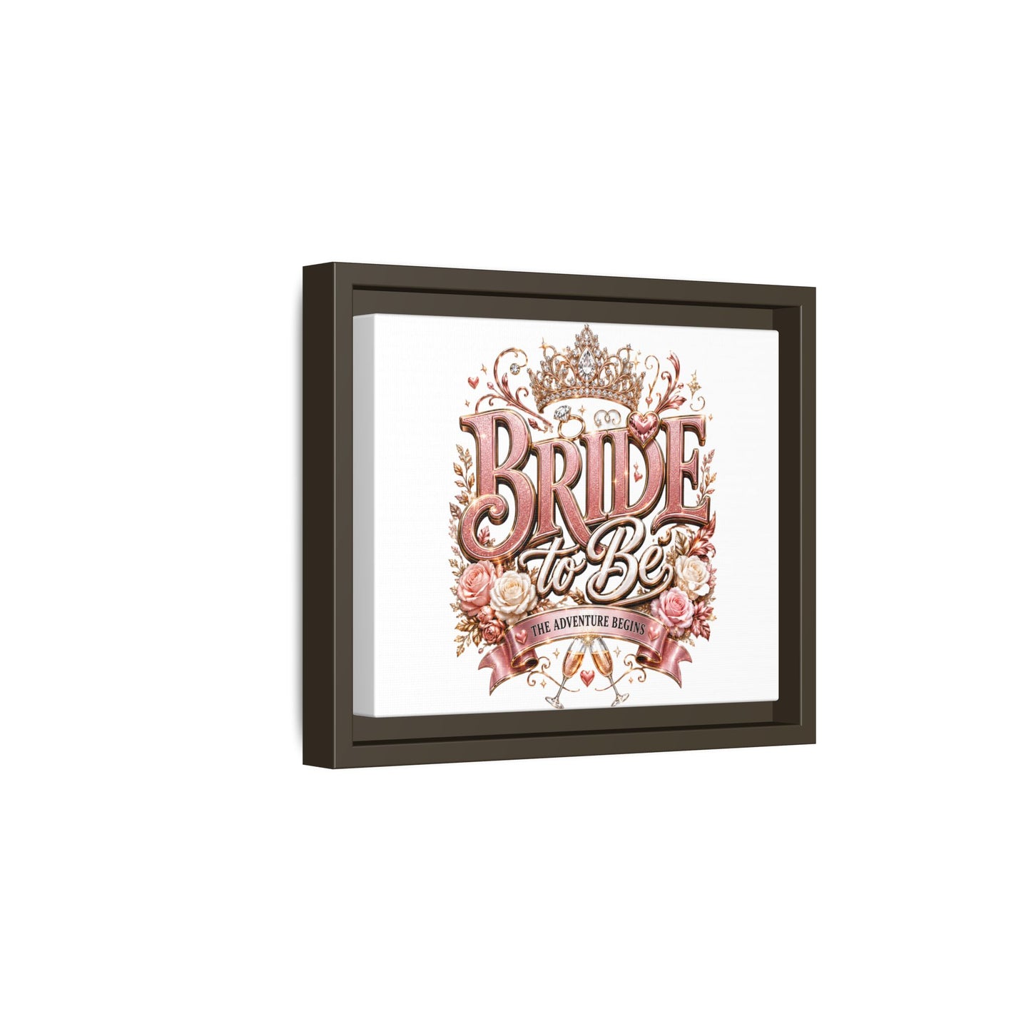 Bride to Be Framed Canvas - 'The Adventure Begins' Bridal Wall Art