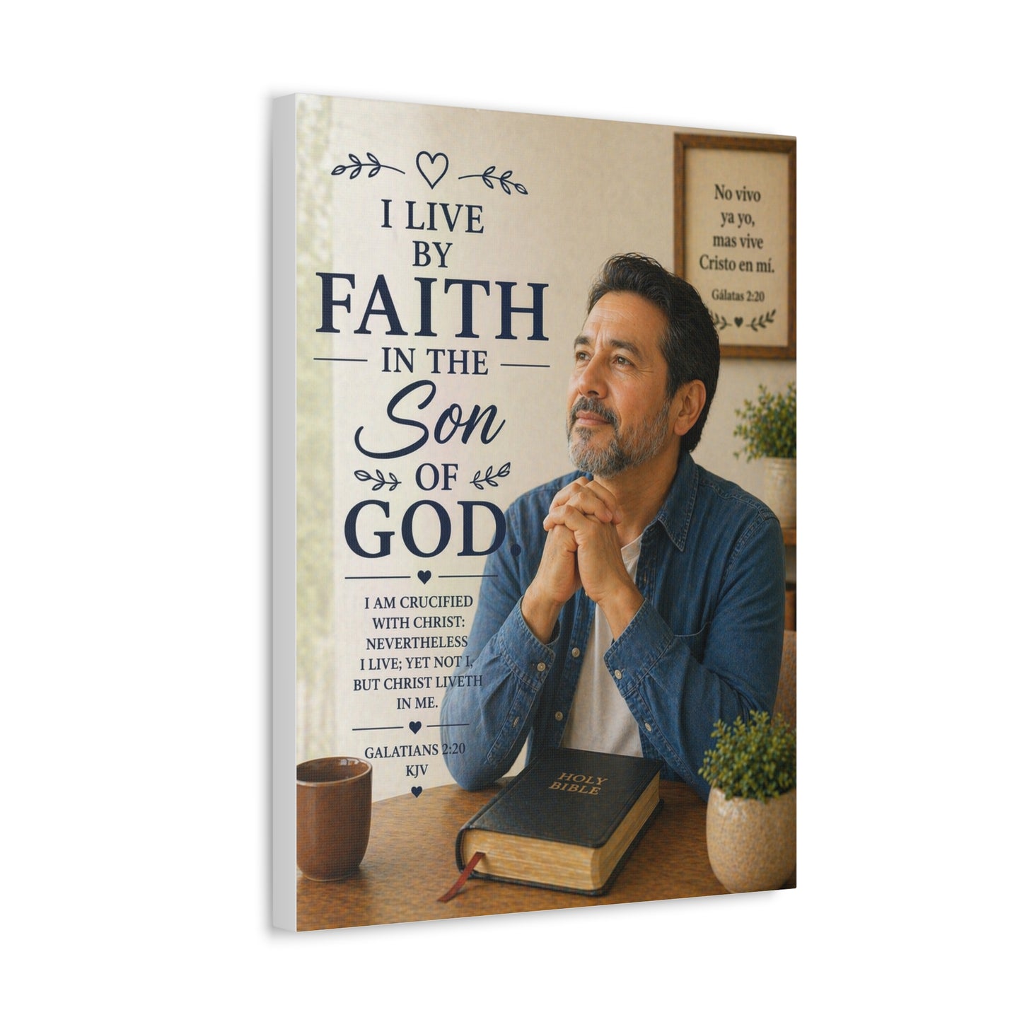 Faith in the Son of God Stretched Canvas — Inspirational Christian Wall Art with Galatians 2:20